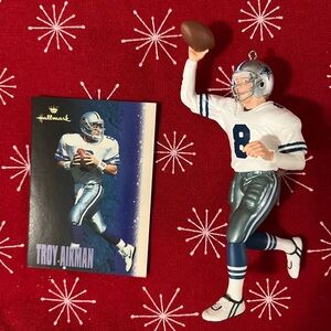Hallmark Troy Aikman Ornament NIB with Playing Card